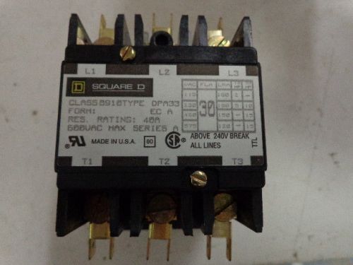 SQUARE D 8910 DPA33V02  AC CONTACTOR  8910DPA33