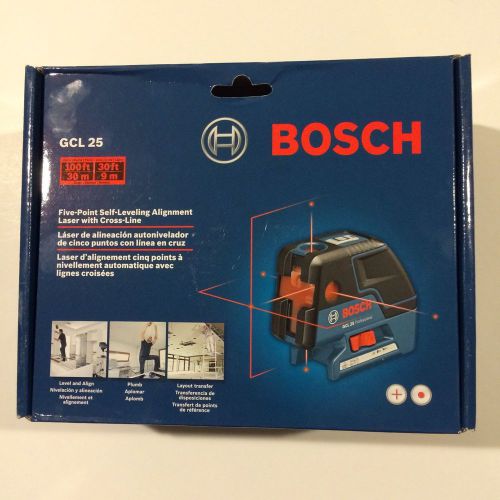 BOSCH GCL25 Five-Point Self Leveling Alignment Laser w/ Cross-Line NEW Warranty