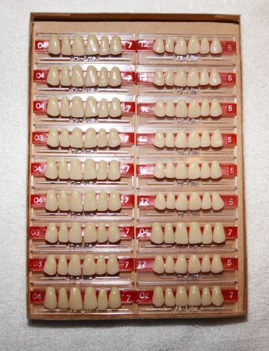 18 CARDS OF ACRYLIC DENTURE TEETH!  NEW!!  HI-LITE