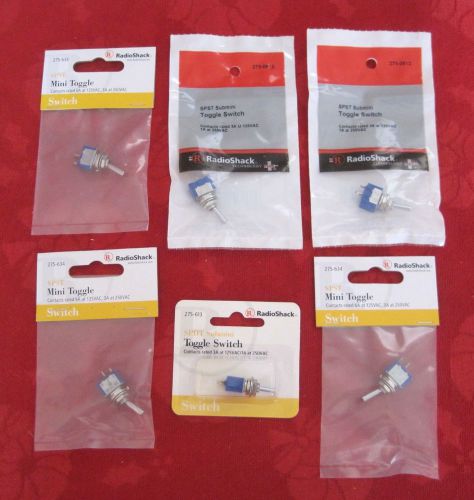 6 – New Radio Shack SPST Mini Toggle Switch * 275-634, 275-612, 275-613