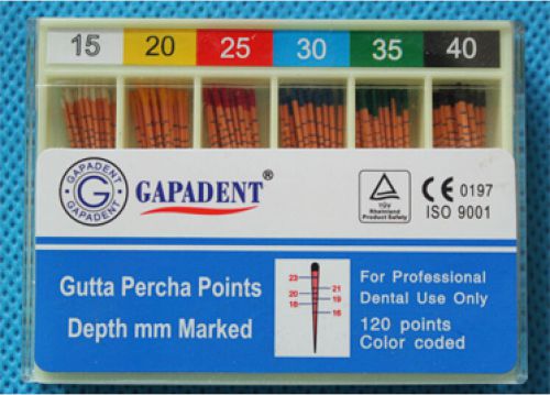 2 boxes dental gutta percha points 0.02 taper length marked 15-40# for sale