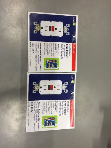 *BRAND NEW* Leviton 15 Amp White Slim GFCI Receptacles 2x(3-Pack) 6 Gfci