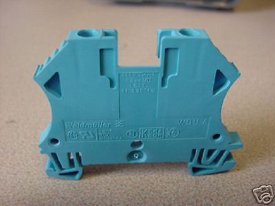 Weidmuller wdu terminal block  102018000 wdu 4 bl box of 100 for sale