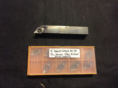 1/2&#034; Korloy SDACR 08-3K Tool Holder w/ Box of DCMT 32.52 Inserts