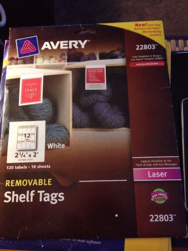 Avery Removable Shelf Tags for Laser Printers, 2 x 2.25&#034;  Pk of 120 (22803)