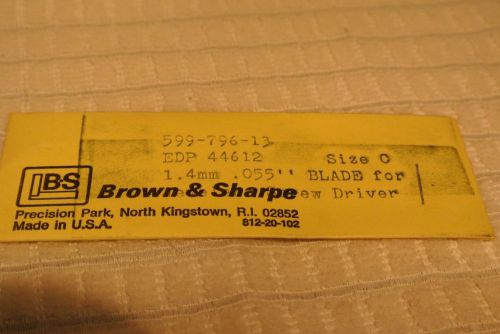Brown &amp; sharpe jewelers screw driver replacement blade size b (0.055) 599-796-13 for sale