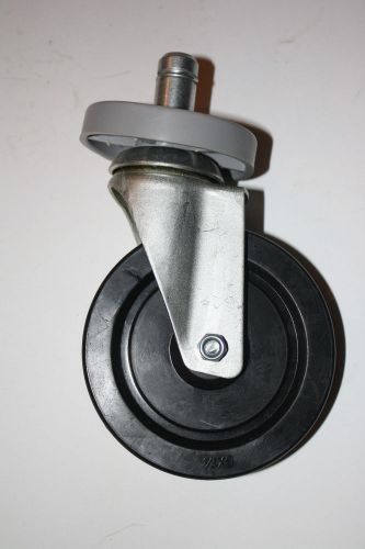 Lot of 4 5&#034;x1.25&#034; Rubber Swivel Caster Wheels w/ 7/8&#034; Post Stem Stortec