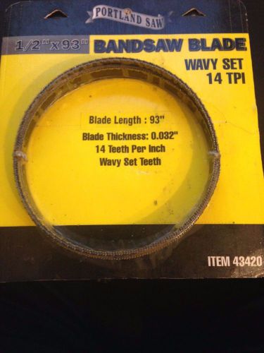 PORTLAND SAW Band Saw Blade 1/2&#034; x 93&#034; 1E ITEM #43420