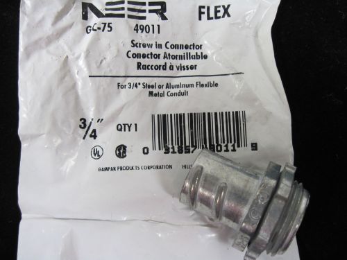 Gampak #49011 3/4&#034; flex screw in connector/qty 8-cm for sale