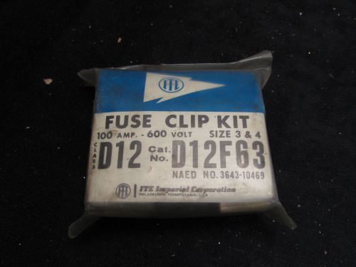 ITE D12F63 FUSE CLIP KIT D12 100A 600V SIZE 3&amp;4 ***NIB***