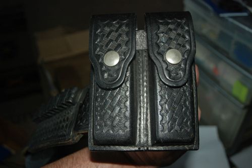 Smith &amp; Wesson Double Magazine Holder, Leather Basket weave