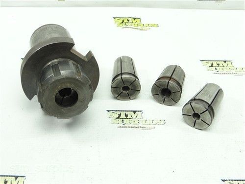 UNIVERSAL ENG. ACURA GRIP COLLET EXTENSION WITH 2-3/8&#034; SHANK &amp; 5 COLLETS