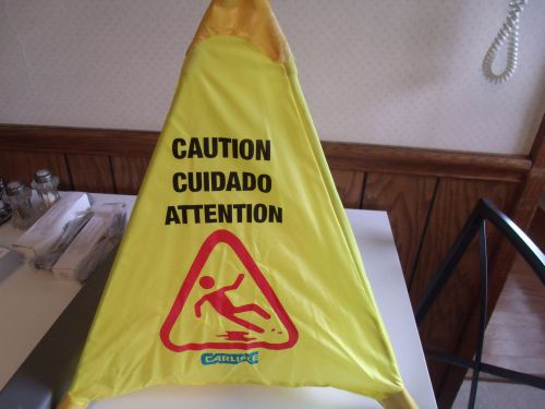 22&#034; caution floor sign pop up pop out cone w/storage tube for sale