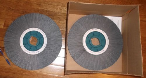 2 new Weiler Nylon 14&#034; X 5-1/4&#034; Nylox Abrasive Polishing Wheel 2&#034; Arbor 240 grit