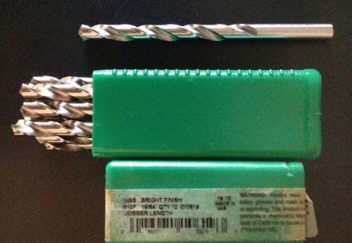 Precision 010619 10619 Jobber Drill Bit Set of 12 HSS Steel 118° 19/64&#034; 0.2969&#034;