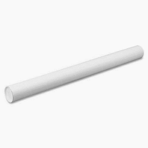 4 MAILING TUBES, WHITE, 1 1/2&#034; X 18&#034;, STAPLES BRAND, SKU 467852, NEW