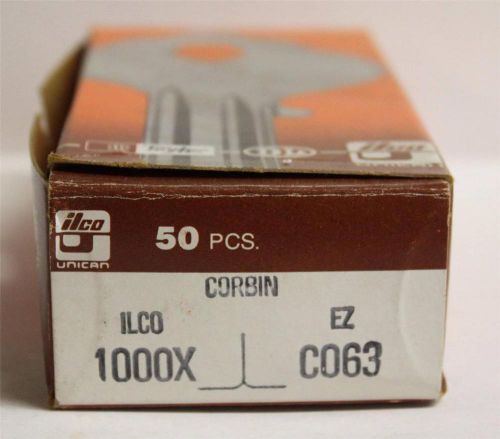 Ilco Unican Corbin 1000X1/C063 Key Blanks-49 Keys