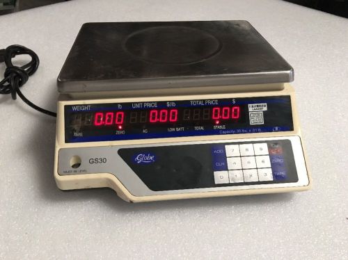 Globe GS30 30LB Capacity Price Computing Scale W/ 11.75&#034; X 8.75&#034; Plate