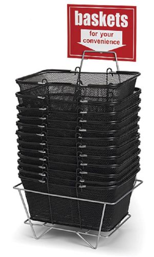 Black Metal Shopping Basket Set of 12