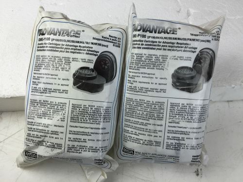 LOT OF 2 MSA ADVANTAGE GME P100 Filter Respirator Cartridges 815366 face/GASmask