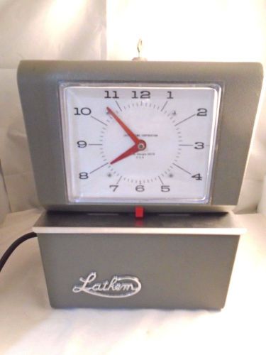 Vintage lathem time clock model 4001-5 industrial punch card recorder work job for sale