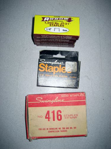 NEW 6-pak 1/4&#034; Light Duty Staples, Total of 2,200 staples - SEE LIST BELOW