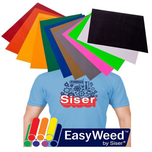 SISER EasyWeed Heat Transfer Vinyl 12 x 15&#034; 12-Color Starter BUNDLE