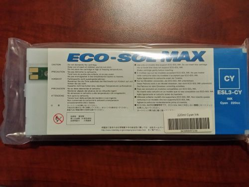 Roland ECO-SOL MAX ESL3-CY 220ml CYAN Ink Cartridge New Sealed