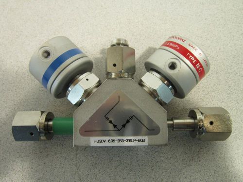 Fujikin Dual Solenoid Valve 316L-P, FBSDV-6.35-2B3-316LP-BGB, O.P. 0.39~0.59MPa