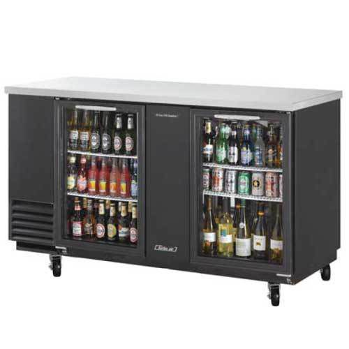 Turbo tbb-3sg back bar cooler, 2 swing glass doors, 6 shelves,  6 shelves, 69&#034; w for sale