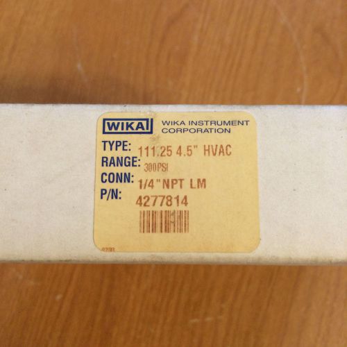 NIB Wika 4277814 Type 111.25 4.5&#034; HVAC Pressure Gauge