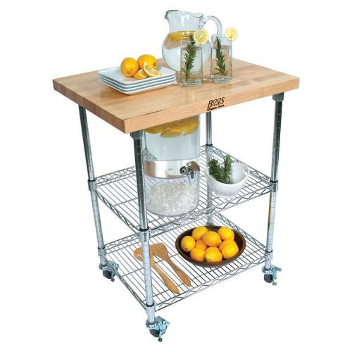 John Boos MET-MWC-1 Metro Wire Kitchen Cart, Blended Maple