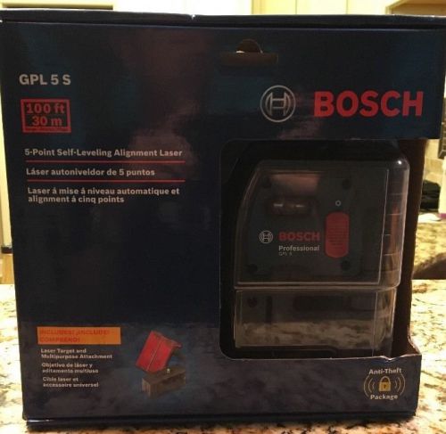 Bosch 5 Point Self Leveling Laser-GPL5S-Laser Level-Tripod Mount-Magnet Mount