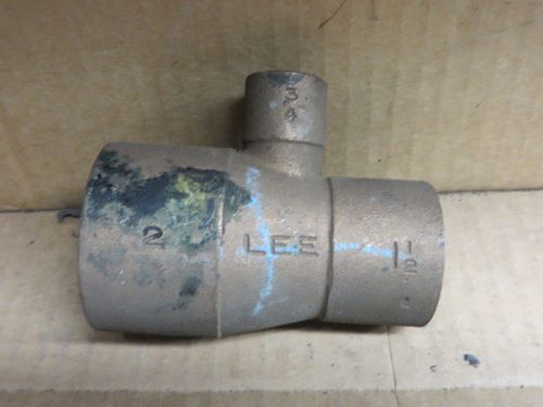 tee BRASS  2&#034; sweat x 1-1/2&#034; sweat x 3/4&#039; sweat  NOS FITTING LEE BRAND