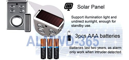 Premium vibration motion detector with 130db alarm + solar panel for sale