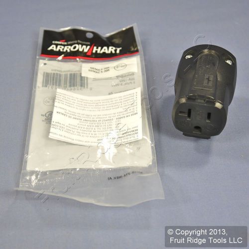 Cooper Arrow Hart Black QuickGrip Straight Connector NEMA 5-20 20A 125V AH5369BK