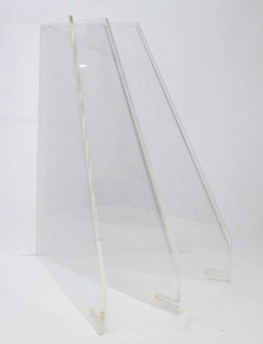 LOT OF 3 CLEAR ACRYLIC PLEXIGLASS PIECES 1/4&#034; IRREGULAR SHAPE