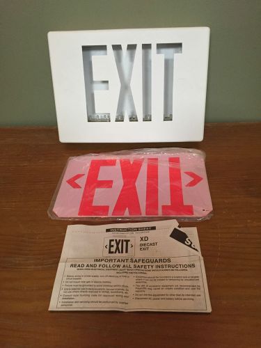 Prescolite Diecast Metal Exit Sign - Brand New, White