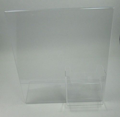 10 Clear acrylic 8.5x11 slanting slanted sign holder with brochure holder