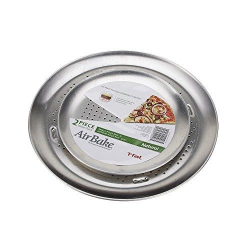 T-fal airbake natural 2 pack pizza pan set, 9 in and 12.75 in for sale