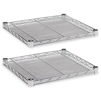 Industrial Wire Shelving Extra Wire Shelves, 18w x 18d, Silver, 2 Shelves/Carton