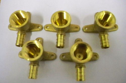 (5) LEAD FREE BRASS 1/2&#034; PEX DROP EAR ELBOWS