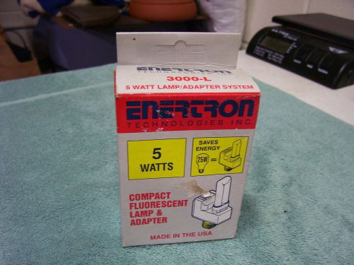 New ENERTRON 5-Watt Compact Fluorescent Lamp &amp; Adapter 3000-L  Lamp Holder