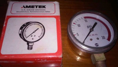 Ametek USG J-83 Pressure Gauge  Spec. No. 136013 2-1/2&#034; Fig. P-602 1/4&#034; LM 30#