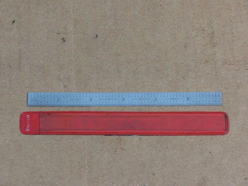 Starrett C305R 6&#034; Rule,Tempered,1/100,1/64,1/32,1/10 Incraments,Sleeve,Ruler