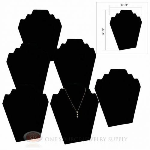 (6) 9 1/4&#034; black velvet padded pendant necklace display easel presentation for sale