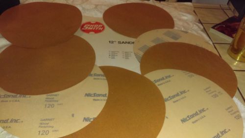 Lot 8 -12&#034; sanding disc velcro garnet 2-80 grid 6-120 grid shopsmith /shop smith for sale