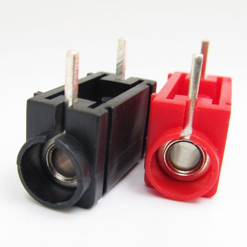 10pairs Horizontal Straight PCB 4mm Banana Female Jack Test Socket Red + Black