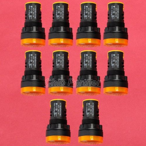 10pcs yellow led indicator pilot signal light lamp 12v for sale