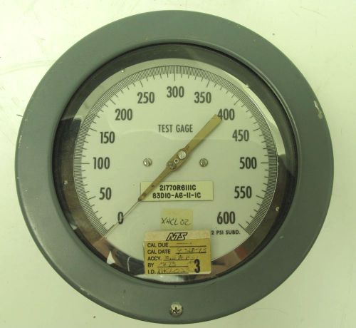 Robertshaw acragage 600psi 7-1/2&#034; test gage 2psi subd usa pressure gauge sealed for sale